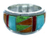 Sterling Silver Coral Inlay Southwestern Ring Size 5-1/2 LX113279